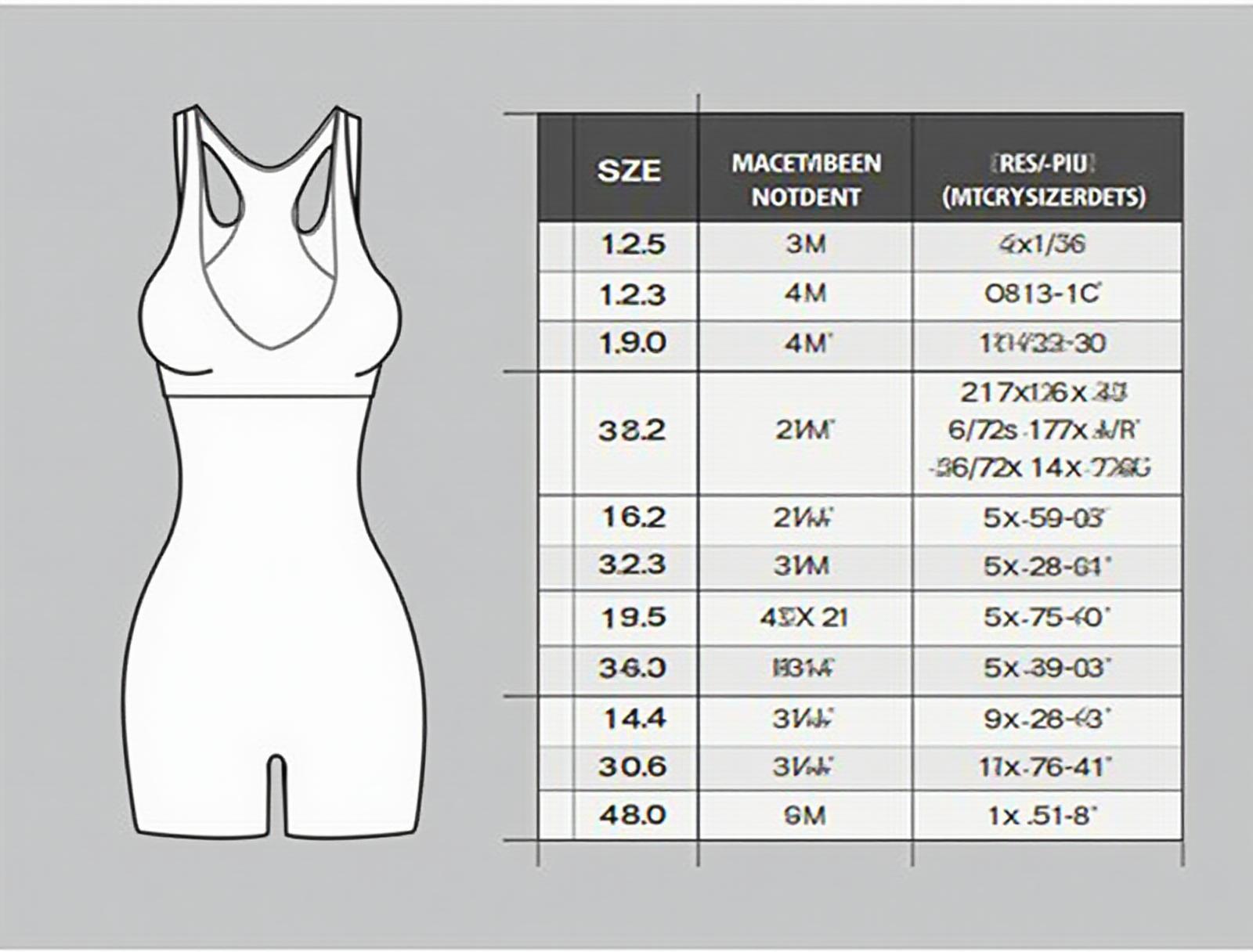 Size chart for tops